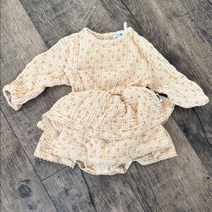 Charming Cream and Orange Baby Dress
